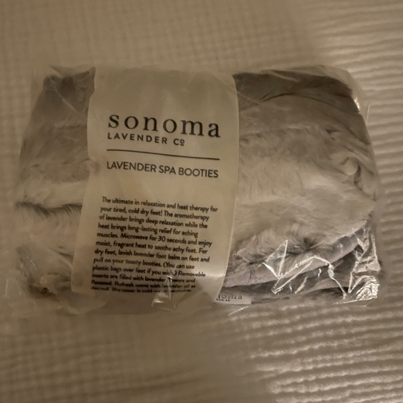 Sonoma Lavender Spa Booties Platinum Angora Heat Cold Soothe Relax Feet Relief - Picture 12 of 16